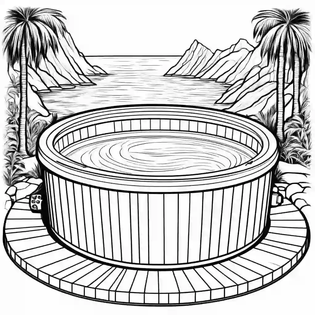 Hot tub coloring pages